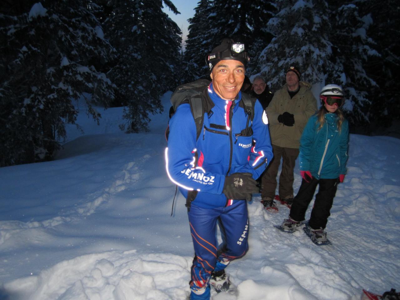 Robert lors de la montée raquette