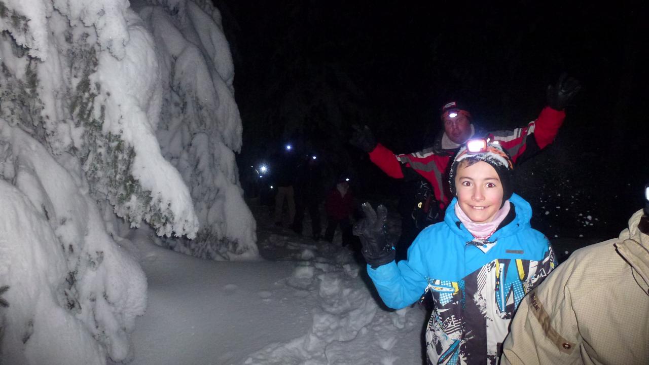 Soirée du 7 février, montée en raquette
